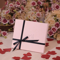 Boîte Cadeau Rose de Luxe Personnalisée pour Femmes, Boîte Cadeau en Papier Durable Faite à la Main, Créative pour Bijoux Romantiques de la Saint-Valentin