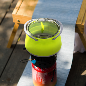 1L Hervidor Tetera Viagem ao ar livre Acampamento Portátil Cozinhar Alimentos Água Pote De Café De Alumínio Silicone Dobrável Chaleira com Alça - Product Image 6