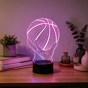 Acrylic 3D LED Base Night Lamp Colorful Changing Basketball for Kids Bedroom Postmodern Style Luminous Room Decoration - Product Image 2