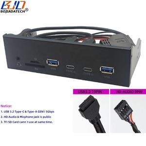 5.25 "Bureaublad Computer Behuizing Voorpaneel Met <span class=keywords><strong>2</strong></span> * Usb 3.<span class=keywords><strong>2</strong></span> Type-A + Dual 5Gbps Type-C + 3.5Mm Hd Audio & Tf Sd Kaarthouder - Product Image 2