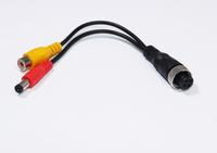 GAYINTT Tête d'aviation 4 broches mâle/femelle vers RCA AV/femelle DC Adaptateur de prise de câble multiple pour moniteur de caméra arrière de voiture