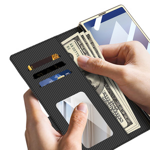 Étui de luxe pour <span class=keywords><strong>Samsung</strong></span> Z Fold 7, motif quadrillé haut de gamme, <span class=keywords><strong>avec</strong></span> porte-cartes, <span class=keywords><strong>coque</strong></span> à rabat en cuir, sacoche à <span class=keywords><strong>chaîne</strong></span> - Product Image 6