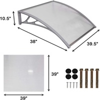 Auvent de porte en polycarbonate, pare-pluie et pare-soleil pour toit, avec supports arqués et abri anti-pluie, résistant aux chocs, durable, prix abordable