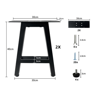 Nhiệm Vụ Nặng Nề Bộ Phận Đồ Nội Thất Rèn Bàn Sắt Chân Kim Loại Bàn Ăn Phần Cứng Khung Màu Đen Một Hình Băng Ghế Dự Bị Bàn Chân - Product Image 2