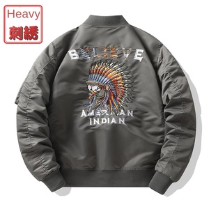 Hiver Nouveau Bomber <span class=keywords><strong>Veste</strong></span> Hommes Industrie Lourde Brodée Baseball <span class=keywords><strong>Costume</strong></span> <span class=keywords><strong>Grande</strong></span> <span class=keywords><strong>Taille</strong></span> Manteau Travail pilote <span class=keywords><strong>Veste</strong></span> - Product Image 3