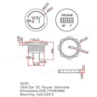 12v -32V LED Putih Voltmeter Digital Tahan Air