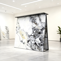 Support d'exposition populaire en métal noir pour échantillons de pierre naturelle, antidérapant, grand présentoir pour carreaux de marbre et quartz
