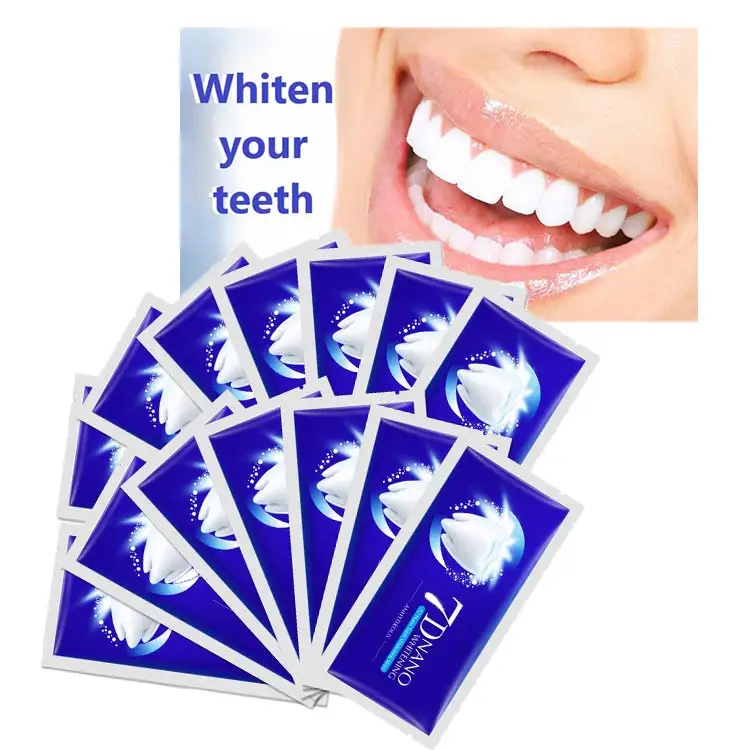 Penggunaan di rumah hasil cepat memutihkan strip gel pemutih gigi tingkat lanjut 100% residu gratis whitening strip