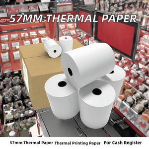 Rouleaux de papier thermique pour caisse enregistreuse, blanc, simple couche, sans BPA, 57 mm x 50 mm, vente en gros, fabricants, BH-Tf-04 - Product Image 2