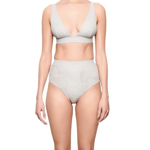 Sous-vêtements taille basse pour femmes, grandes tailles, respirants, en coton peigné tricoté, sans couture, écologiques, séchage rapide, logo personnalisé, ODM, 10 couleurs - Product Image 5