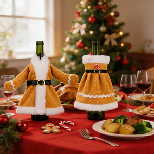 Décoration <span class=keywords><strong>de</strong></span> table <span class=keywords><strong>de</strong></span> Noël HB-608, <span class=keywords><strong>robe</strong></span> en velours pour bouteille <span class=keywords><strong>de</strong></span> vin <span class=keywords><strong>de</strong></span> Noël - Product Image 4