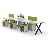 Poste de travail modulaire moderne pour 6 personnes Table de bureau Centre d'appel Cabines Meubles