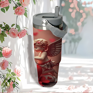 Vasos Personalizados Retro <span class=keywords><strong>de</strong></span> 30 oz con Diseño <span class=keywords><strong>de</strong></span> Pareja <span class=keywords><strong>de</strong></span> Ángeles para San Valentín, Estilo Vintage Único para Celebraciones Románticas, Disponibles en EE. UU. - Product Image 6