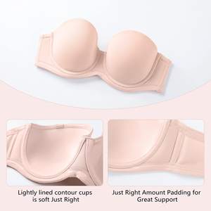 Ladymate ODM/OEM, sujetador ultrafino con aros para mujer, talla de Copa grande, sin relleno, cobertura completa, sujetador de talla grande, sujetador convertible sin tirantes - Product Image 2