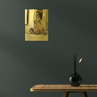 Décoration Murale Créative en Acrylique Effet Miroir avec Texte Artistique Islamique Doré 3D Laser