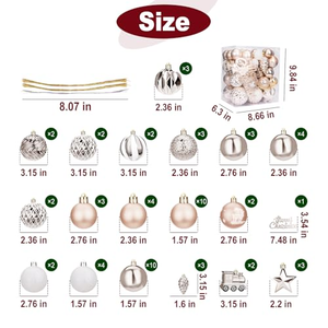 Décorations de Noël en plastique peint UV de haute qualité, vente en gros d'usine, OEM ODM bienvenus, emballées en boîte, ornements de Noël - Product Image 2