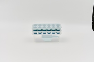 SB TECH Nouveau bac à glaçons rectangulaire en polypropylène bleu à 12 compartiments, emballage individuel, avec couvercle, résistant au congélateur et à la chaleur jusqu'à -60 °F - Product Image 3