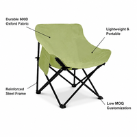 Chaise pliante de loisirs d'extérieur en acier au carbone vert bambou, légère et portable, multi-usages, pour le camping, en stock usine