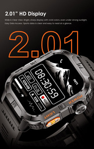 นาฬิกาอัจฉริยะ GTH3 ระบบ Android รองรับมาตรฐานกันน้ำ IP68 หน้าจอ 2.01 นิ้ว พร้อม GPS ตรวจวัดอัตราการเต้นของหัวใจ แจ้งเตือนการออกกำลังกาย ไฟฉาย แบตเตอรี่ 540MAH - Product Image 4
