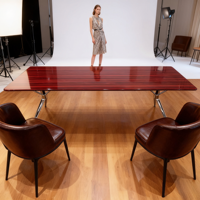 Cadre de table de conférence moderne en alliage d'aluminium en forme de X avec poteau central pour bureau, appartement, école