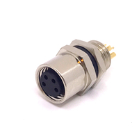 Connecteur Adaptateur Droit M8 IP67 4 Broches Femelle Plaqué Or TPU/PA Plage de Température 25~+85°C Connecteurs Haute Performance