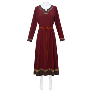 Nouvelle robe médiévale <span class=keywords><strong>viking</strong></span> pour <span class=keywords><strong>femme</strong></span>, robe paysanne Renaissance pour <span class=keywords><strong>Halloween</strong></span>, style ethnique rural vintage, robe longue pour spectacle sur scène - Product Image 3