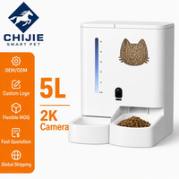 Station d'alimentation et d'abreuvement automatique pour animaux de compagnie 2-en-1, contrôlée par l'application Tuya Smart, 5L, WiFi, avec minuterie intégrée, pour chiens et chats