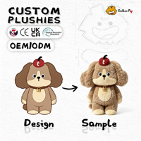 Porte-clés en peluche chien à longues oreilles personnalisé OEM, cadeau pour enfants, cadeau de fêtes, mascotte d'entreprise personnalisée, faible MOQ, certifié CE, vente chaude