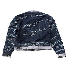 Chaqueta Vaquera Desgastada con Parches Estilo Y2K 2025 para Hombre, Chaqueta Holgada Vintage con Flecos Rotos, Ropa Urbana - Product Image 2