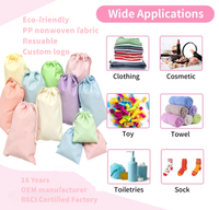 Sac en non-tissé réutilisable et écologique JUSTUP avec cordon de serrage, personnalisable avec logo, sac anti-poussière en PP non-tissé, sac de rangement