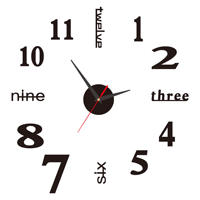 Horloge murale numérique moderne 3D en acrylique silencieuse, écologique, ronde, autocollante, décorative pour la maison, style nordique de luxe