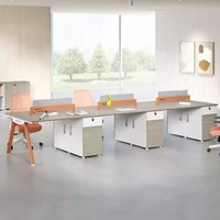 Modernes Büro-Schreibtisch-Set aus MFC-Holz für 2, 4, 6, 8 Personen für Mitarbeiter, Direktoren, Manager, Personal mit Modularer Trennwand