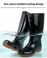 Bottes de pluie industrielles économiques en PVC pour homme, hauteur genou, non de sécurité, imperméables, antistatiques, respirantes, lumineuses, pour l'automne