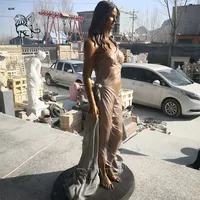 BLVE Modern dekoratif bahçe sanat Metal döküm yaşam boyutu çıplak kadın bronz heykel