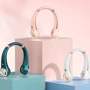 Ventilador de Cuello Portátil de 2000mAh, Mini Enfriador de Aire con Pantalla Digital, Ventilador de Cuello sin Aspas, Mini Ventilador USB con Diseño de Gato, Ventilador Deportivo Eléctrico - Product Image 1