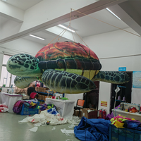 Tortue géante gonflable, modèle de tortue de mer gonflable de dessin animé avec éclairage LED