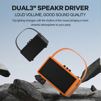 Enceinte portable rétro ABS W2 Bluetooth 40W avec son DSP, stéréo TWS, contrôle à 3 boutons, prise en charge USB, TF, FM, AUX, enceinte sans fil portable