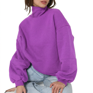 Pull à manches longues confortable pour femme, style décontracté, col montant, sweat-shirt de luxe, tissu de qualité supérieure - Product Image 6