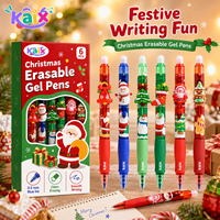 KAIX – Nouveaux ensembles de stylos gel effaçables OEM pour Noël, encre bleue 0,5 mm, lot de 6, effaçables à la chaleur, pour boutiques de cadeaux et vente au détail