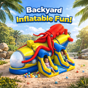 <span class=keywords><strong>Casa</strong></span> Gonfiabile a Tema Sottomarino con Doppio Scivolo, in PVC Resistente <span class=keywords><strong>di</strong></span> Grado Commerciale, per Feste per Bambini e Noleggio - Product Image 2