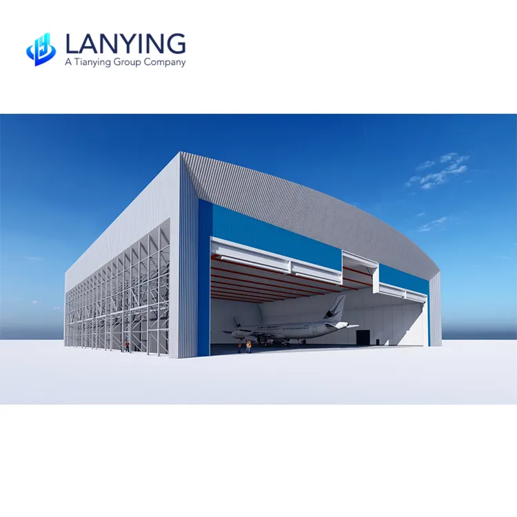 Prefabricated steel structure construction warehouse workshop hangar building