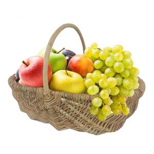 Eco-friendly Garden Folk Art High Quality Classic Oval Handled Unpeeled Willow <strong>Trug</strong> Wicker Fruit Storage Basket - Product Image 2