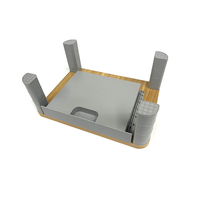 Meja Komputer Desain Modern dengan Bahan ABS+MDF yang Tahan Lama, Tinggi Dapat Disesuaikan 7-14.5cm, Dilengkapi Penyimpanan dan Dudukan Monitor yang Dapat Diperpanjang
