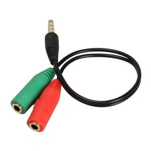 Audio Converter 3.5mm To 2x RCA Male <b>Splitter</b> <b>Cable</b> 0.2m For Audio Video Connection - Product Image 1