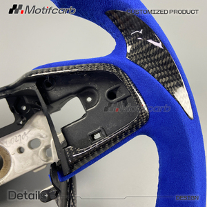 Volant personnalisé en fibre de carbone avec LED et poignées bleues pour Honda Civic Si 10ème génération 2016-2021 Type-R FK8 Coupé - Product Image 4