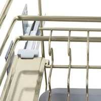 Panier de rangement coulissant multi-niveaux en métal antirouille pour armoire de rangement intérieure et matériel de rénovation de cuisine DIY
