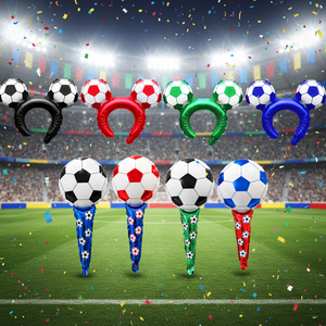 Vente en gros usine : <span class=keywords><strong>Ensemble</strong></span> de 8 ballons de célébration en aluminium en forme de bâton, thème football, pour le soutien des équipes - Product Image 3