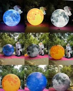 Ballons gonflables LED imperméables pour l'extérieur, en forme de planètes, plusieurs tailles, pour la décoration de mariages, de camping, de centres de villégiature et d'événements spatiaux - Product Image 5