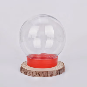 Vente en gros PET 600ml en <span class=keywords><strong>plastique</strong></span> <span class=keywords><strong>transparent</strong></span> en forme de <span class=keywords><strong>boule</strong></span> bouteille transparente pot de stockage de nourriture noix bouteille de bonbons de Noël - Product Image 4