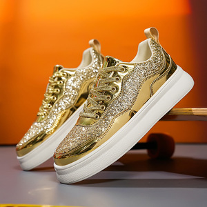 Four-season leather breathable <b>low</b>-<b>top</b> casual work shoes in large size for couples, with sequin accents, for a laid-<b>back</b> look. - Product Image 2